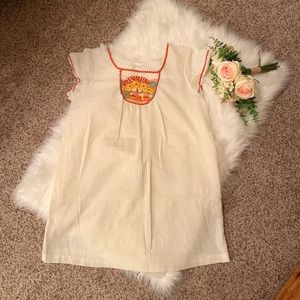 Vintage Stardust Embroidered Dress 70s